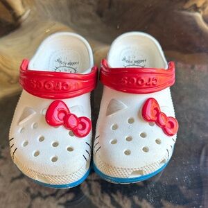 Hello Kitty x Crocs red and white with Bow